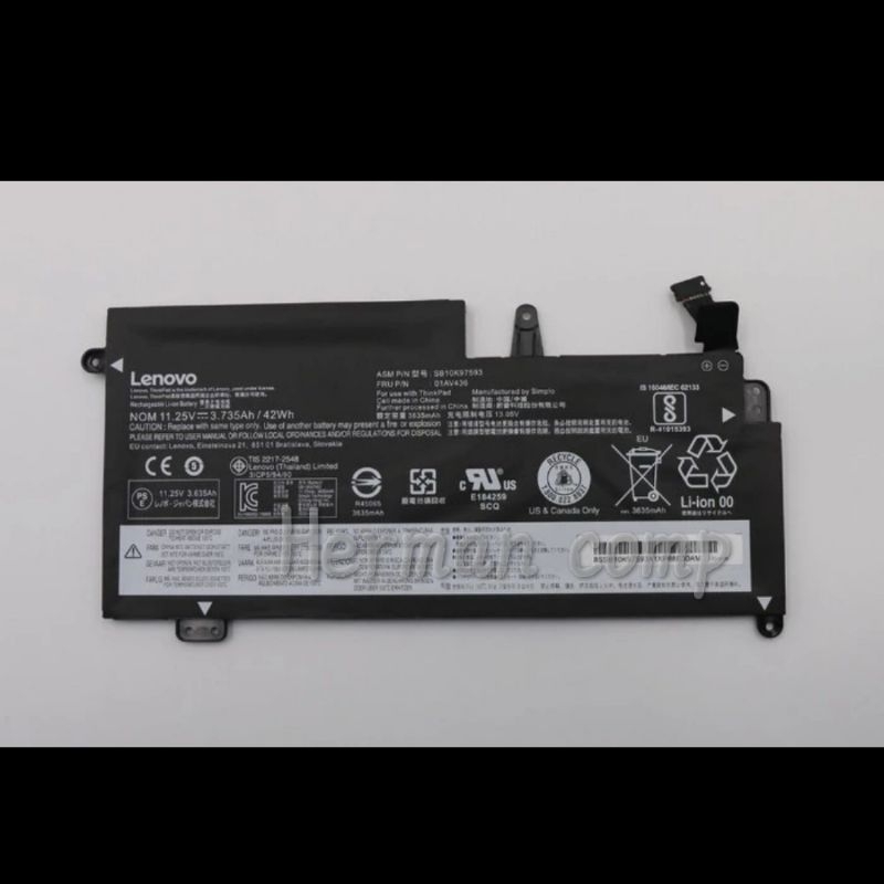 Original Baterai Thinkpad 13 S2 Series 01AV435 01AV400 01AV401 01AV402