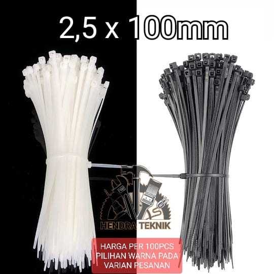 

CABLE TIES 100MM NYLON TALI PENGIKAT NILON KABEL TIS 10CM per 100pc HITAM PUTIH