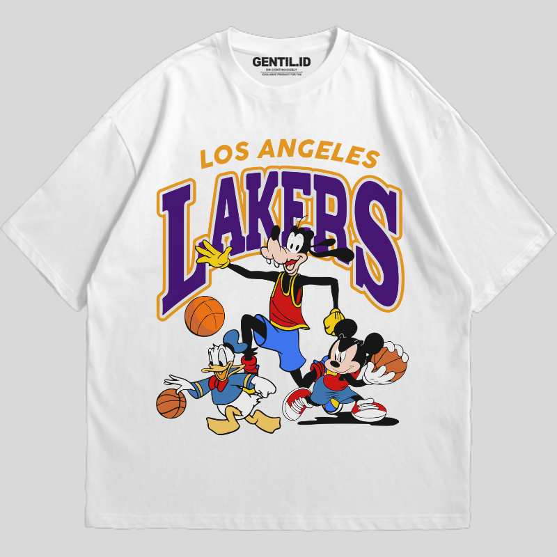 GENTIL - T-Shirt Oversize LAKERS Unisex Original - White