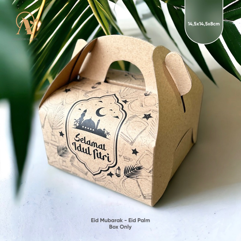 

Ashadewi Gayatri - Gable Box Selamat Hari Raya : 14,5x14,5x8 cm / box toples 500gr / Box Hampers hari raya / Eid Palm