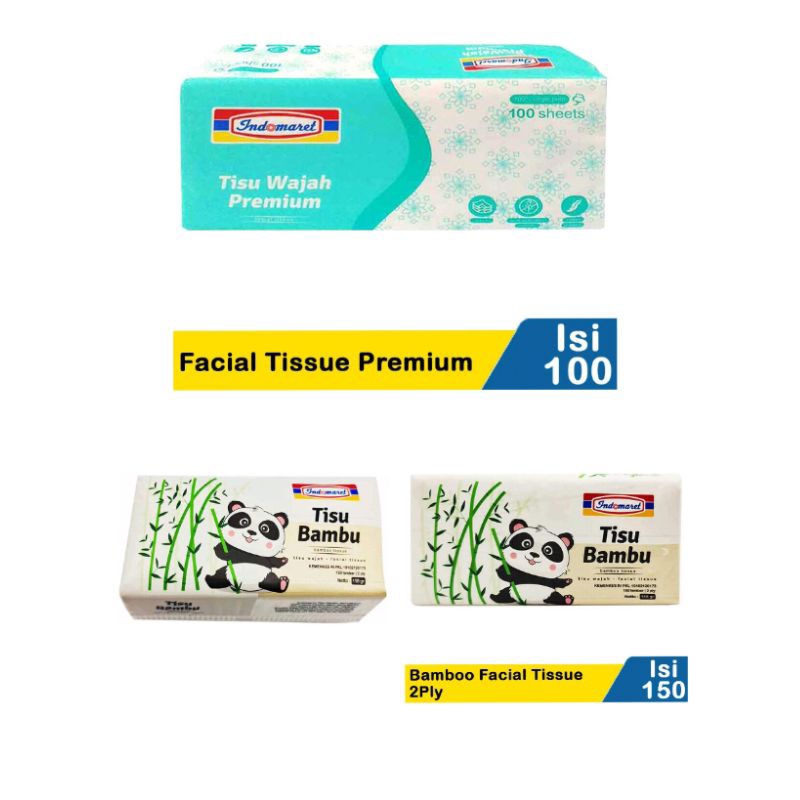 Tisu Wajah Premium Indomaret 100'S ; Tisu Bambu Indomaret 150'S