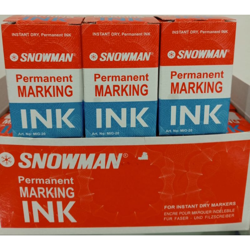 

(satuan) isi tinta snowman | isi tinta permanen | permanent marking INK | tinta murah