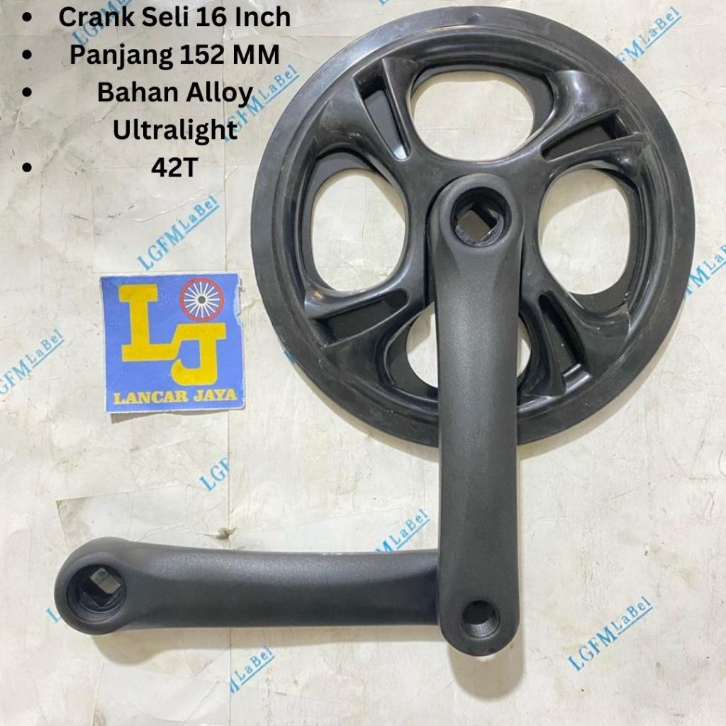 TL-8 Gir Depan SHORT Crank Sepeda Seli Lipat 16" Alloy 42T 152MM UltraLight Made in Taiwan ALUMUNIUM