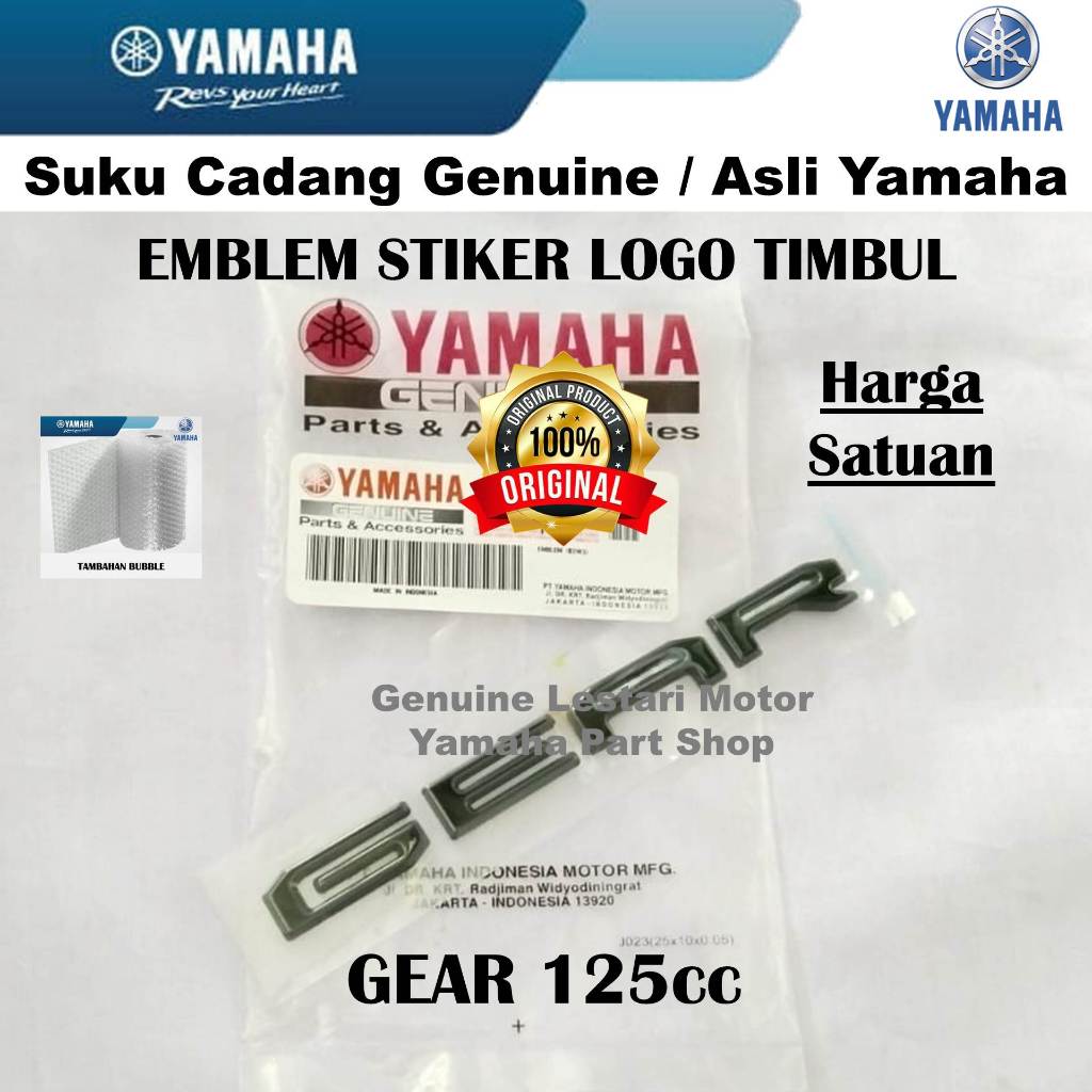 Stiker Emblem Timbul Logo Gear 125 Asli Yamaha Surabaya