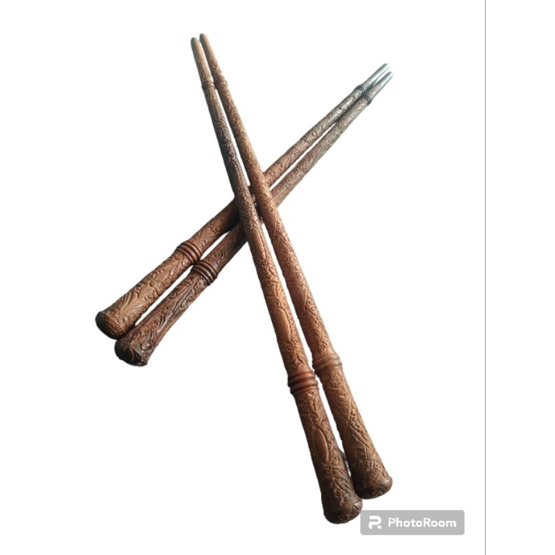 Nobira98 Tongkat Komando Kayu Gaharu Super Full Ukir