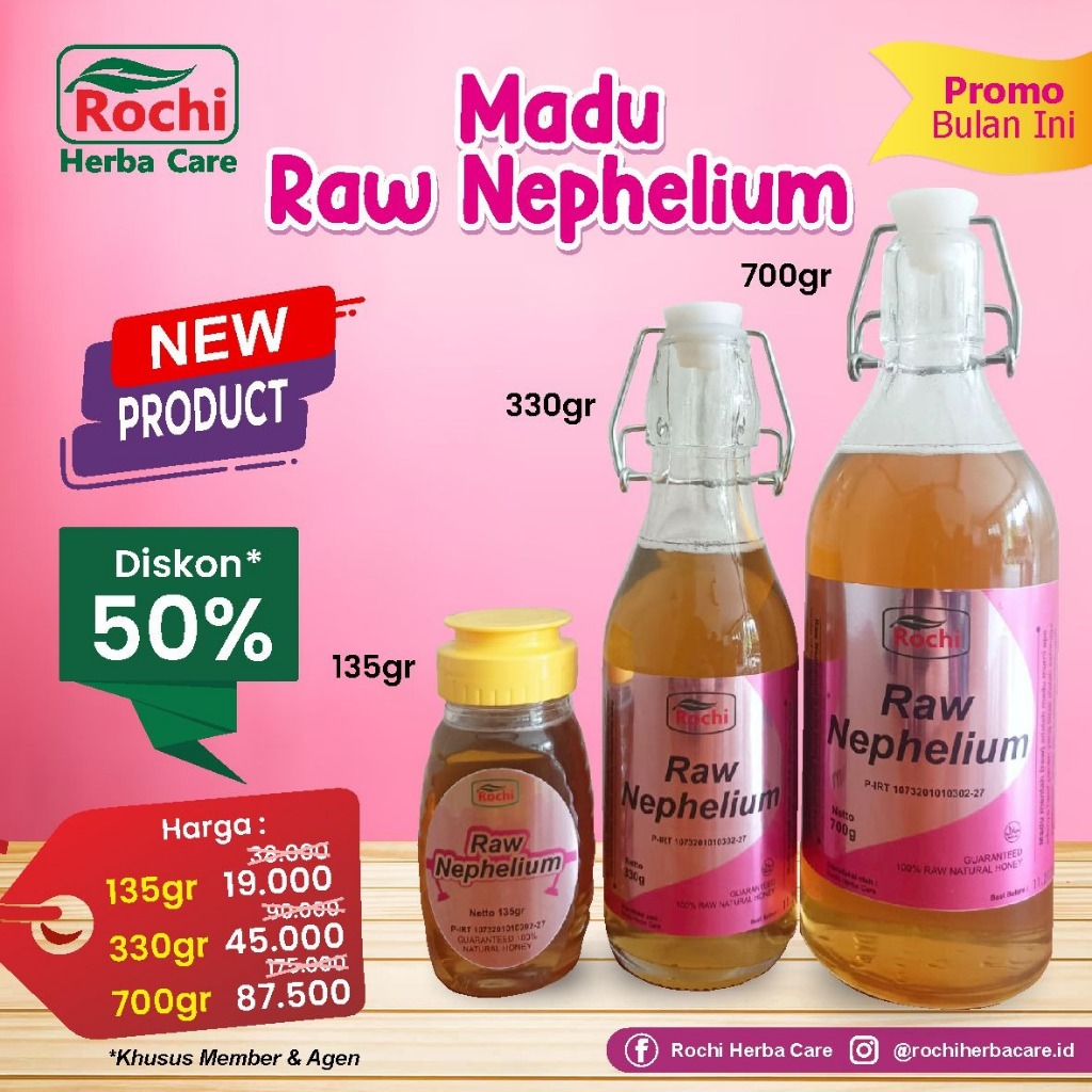 

Raw Nephelium Rochi Murni Bergaransi 135g