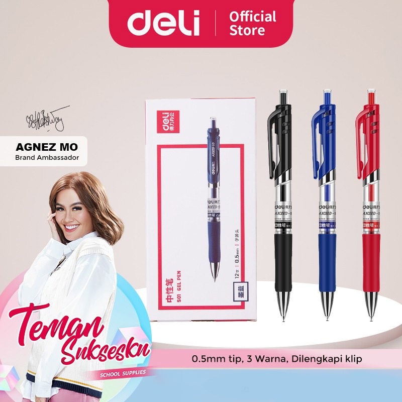 

Deli Gel Pen / Pulpen Gel Retracable 0.5mm S01
