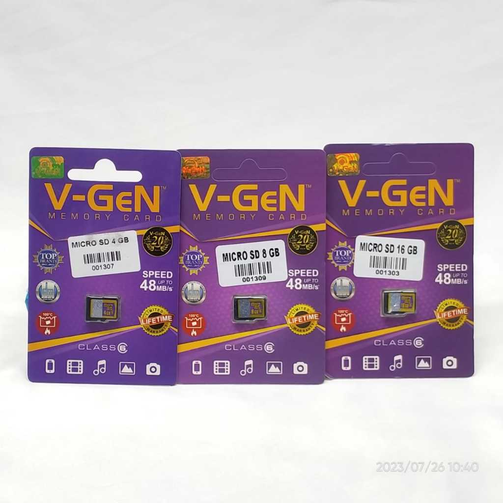 Memori Handphone Terlaris V GEN MMC Memory Card Hp Original VGEN Micro SD Class 6 4GB 8GB 16GB 32GB
