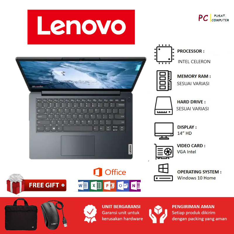 Lenovo Ideapad Slim 1 Celeron N4020 512GB SSD RAM 8GB