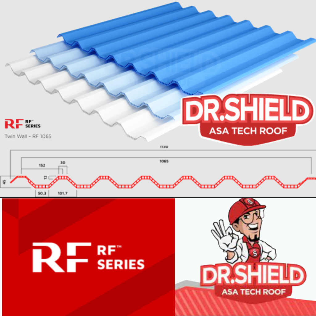 Atap genteng UPVC dr Shield twinwall RF1065