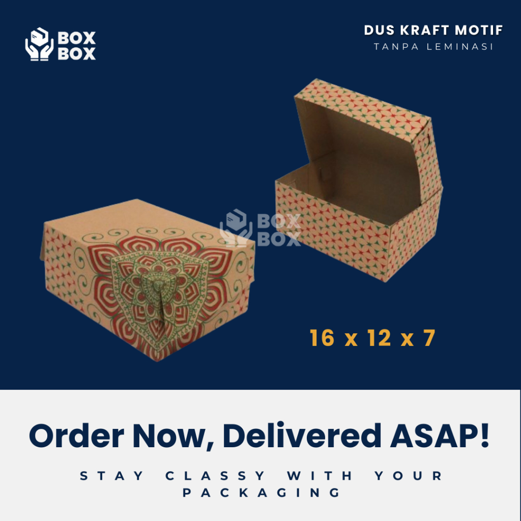 

Dus Motif Cetak | Dus Snack Kraft | Dus Jajanan | 16x12x7