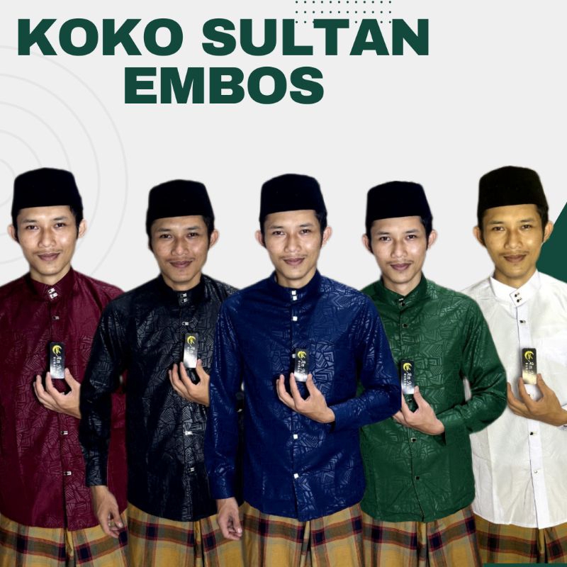 BAJU KEMEJA KOKO KEMKO SULTAN MOTIF EMBOS PRIA DEWASA