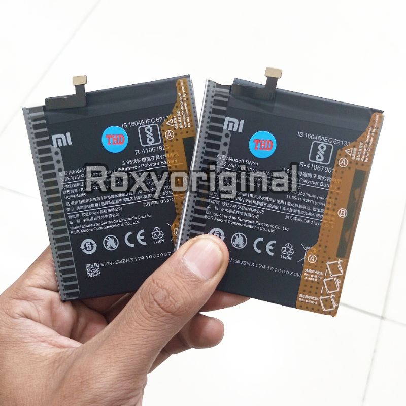 Batre Baterai Xiaomi Redmi Note 5A - Mi A1 - Mi 5X -Redmi S2 BN31 Original 100% Kualitas Oem