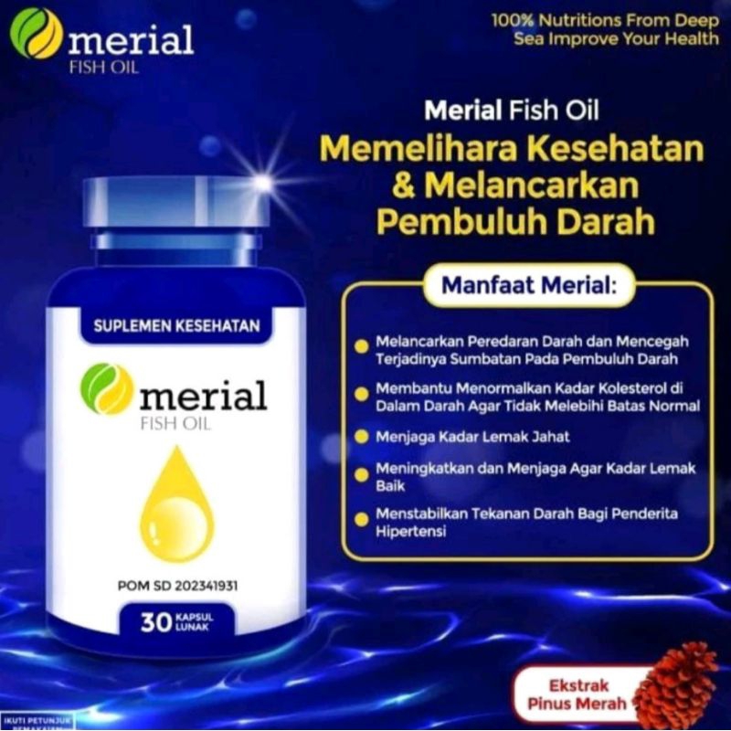 Terlaris Merial Fish Oil  Asli Original Minyak Ikan Dengan Ekstrak Pinus Merial Red Pine Korea Terba