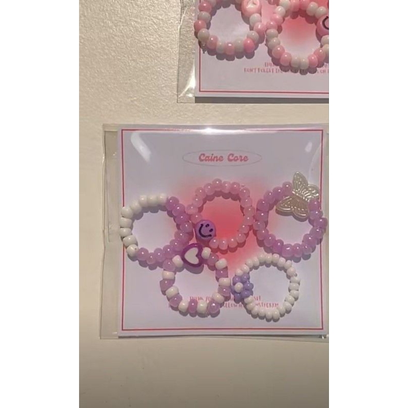 cincin manik² aesthetic 1set 5 pcs/cincin manik lucu/ cincin  manik²