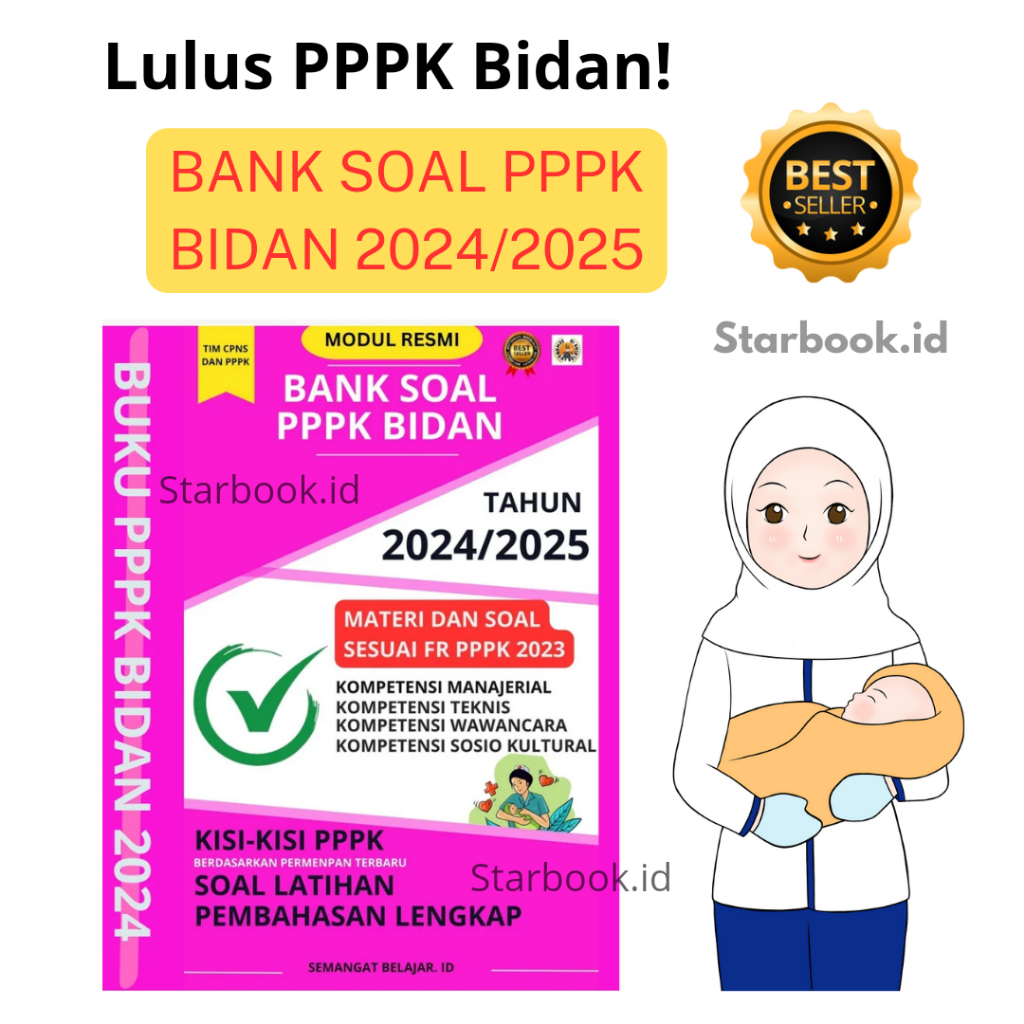 BUKU PPPK BIDAN & BUKU UKOM BIDAN - Buku Latihan Ujian Kompetensi D3 Bidan - Ukom DIII BIDAN - Ukom 