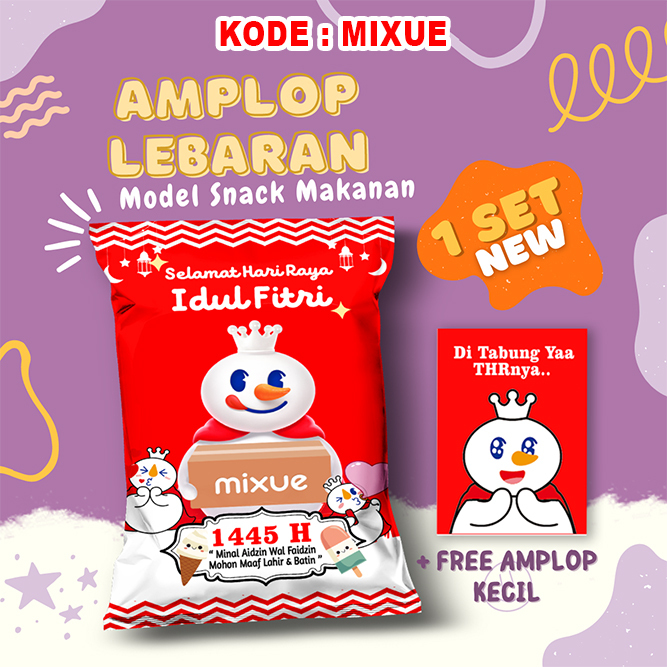

amplop lebaran kekinian model snack 2in1