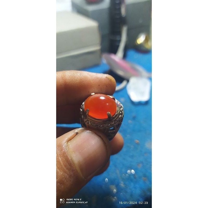 batu akik yellow calsedony tomato yaman madu motif puser bumi