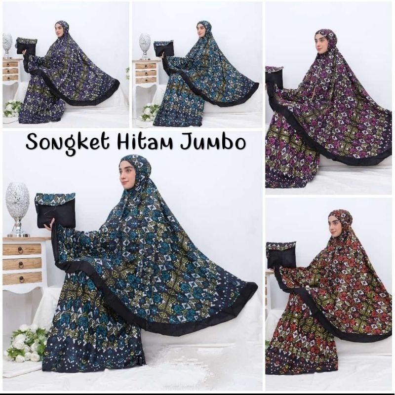 Mukena SONGKET HITAM Jumbo