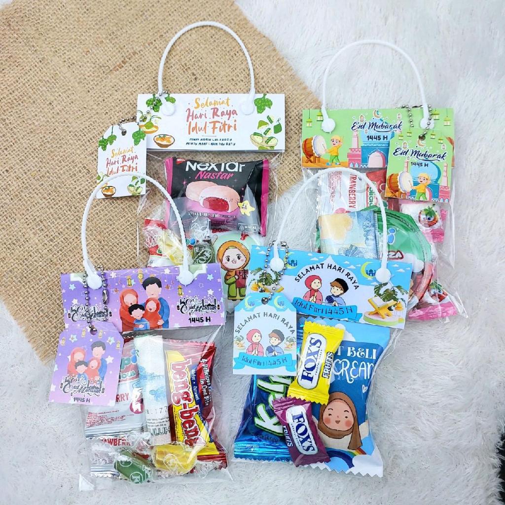 

10pcs Mini Plastik Label Snack Idul Fitri / Lebaran Uk. 10x15cm+Hangtag