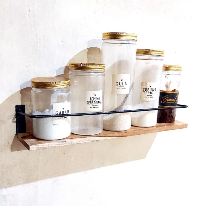 Rak Bumbu Kayu Jati Besi