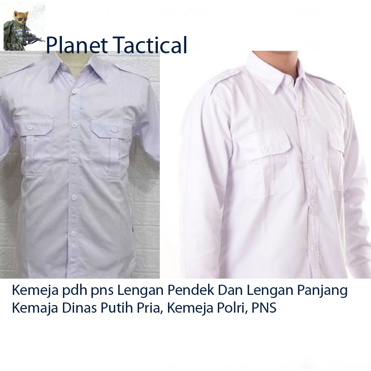 Kemeja PDH PNS PUTIH  BAJU PDH PNS,POLRI PUTIH