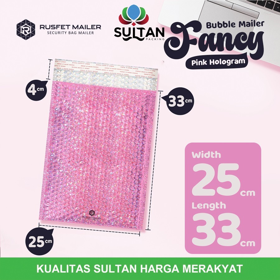 

AMPLOP BUBBLE MURAH|BUBBLE PACKING|BUBBLE MAILER PINK HOLOGRAM 25x33