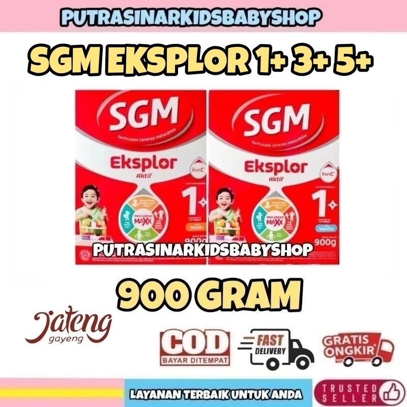 [TERSEDIA] SGM EKSPLOR 1+ 3+ 5+ 900G MADU VANILA COKLAT SUSU ANAK BELAJAR SATU TIGA LIMA  PLUS 900 G