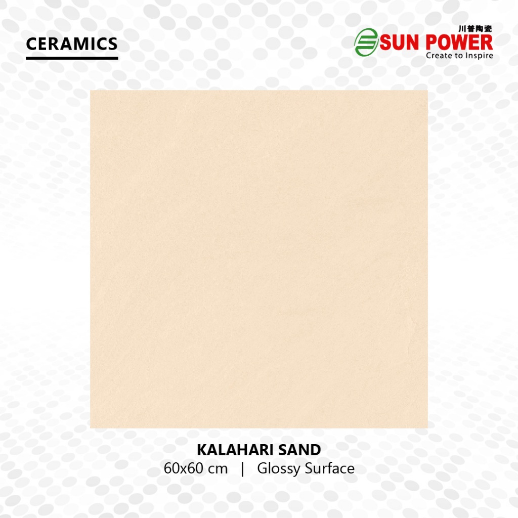 Keramik Lantai Body Putih Glossy - Kalahari Sand 60x60 | Sun Power