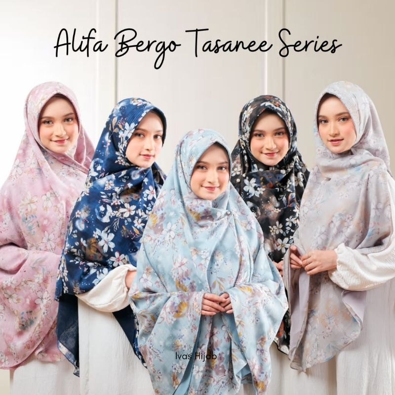 Jilbab instan motif syari bolak balik pet antem nonpet