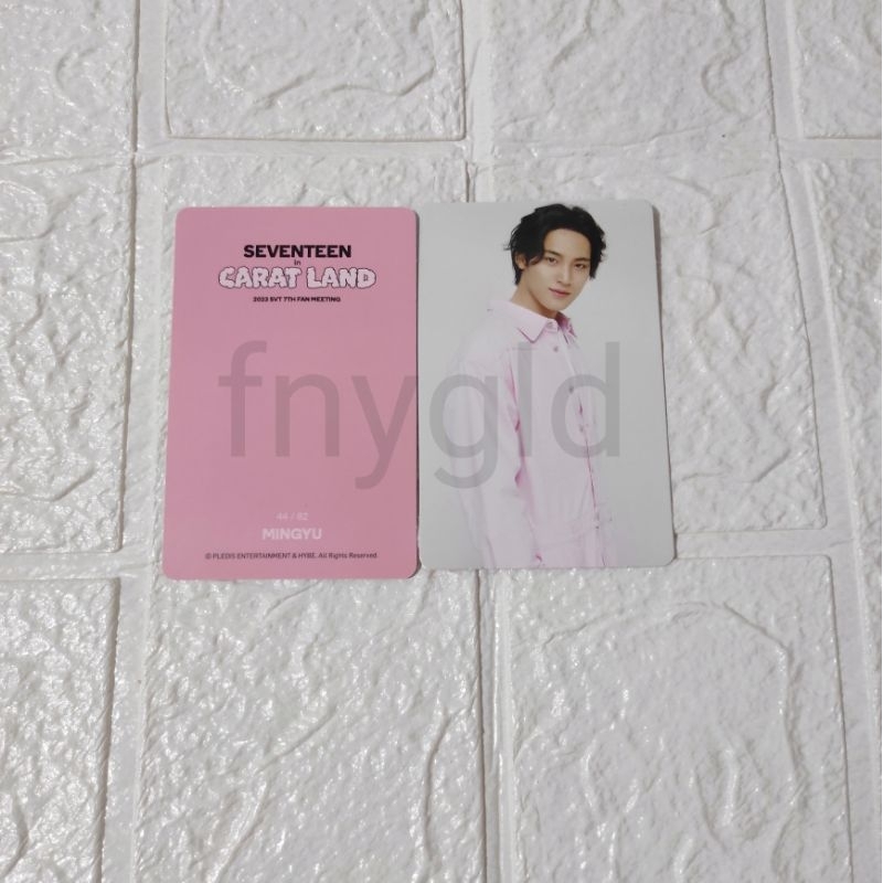 Official trading card mingyu SEVENTEEN caratland 2023 photocard pc tc carat land vernon bonon