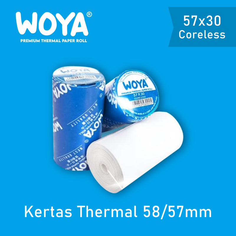 

Kertas Thermal WOYA 57mm / Thermal Printer Paper 57x30 (satuan)