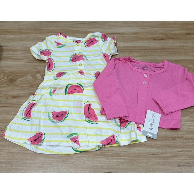 Dress Carter's Girl set 2 in 1 Watermelon/ Romper bayi Carter's Girl set