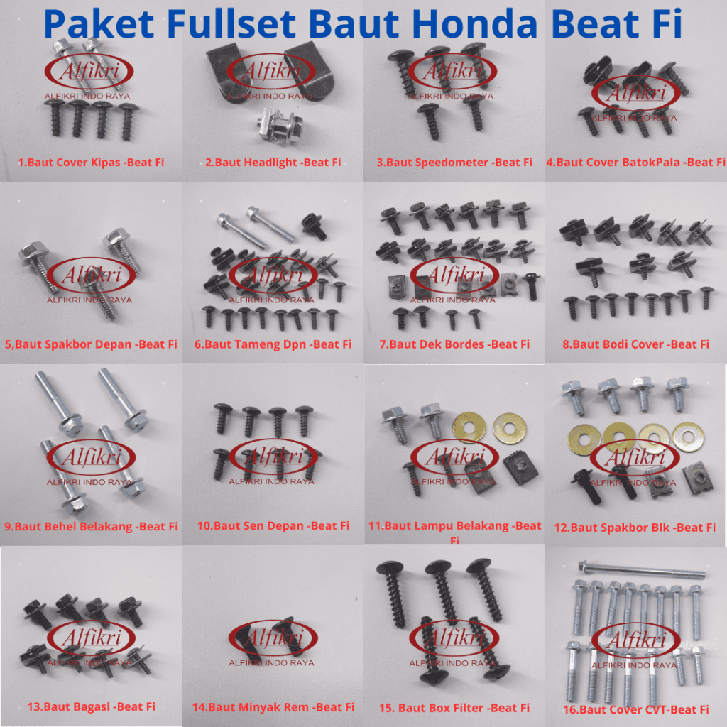 12 Beat FI Full Set / Baut Honda Beat FI Full Body / Baut Baud Beat FI Fullset Fullbody