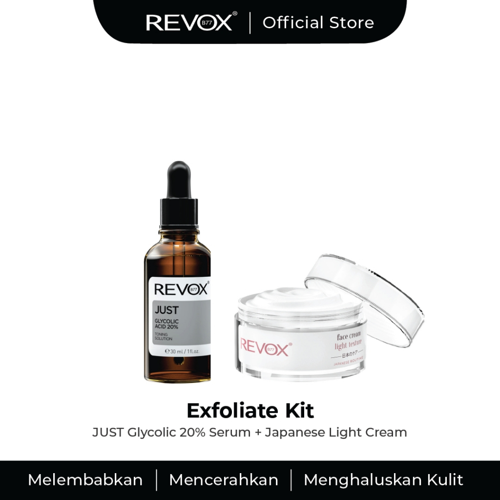 [Bundle] REVOX B77 Exfoliate Kit (Glycolic Acid 20% & Japanese Cream)