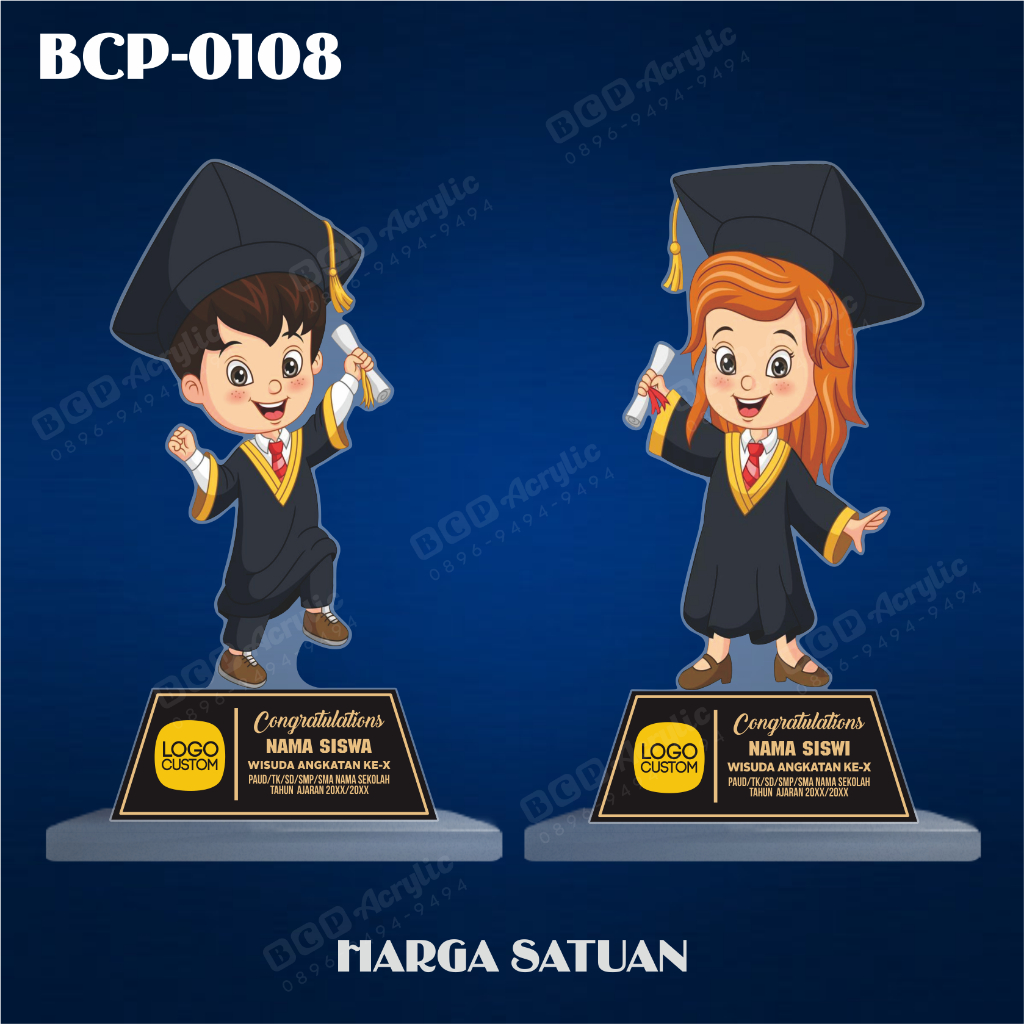 PLAKAT WISUDA, PIALA WISUDA, PIAGAM WISUDA, MEDALI WISUDA, PLAKAT WISUDA AKRILIK, PIAGAM WISUDA AKRI