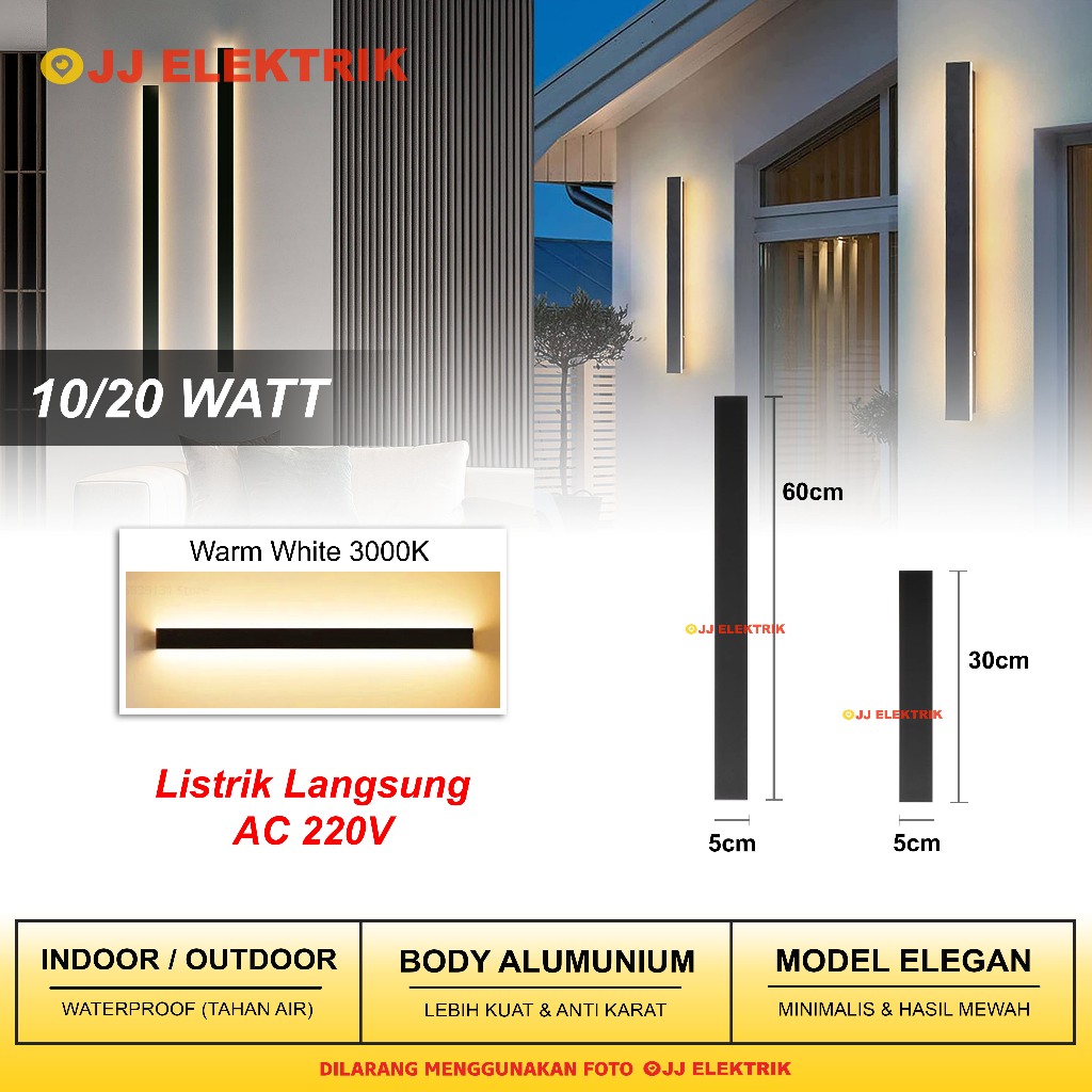 Lampu Hias Dinding Outdoor Indoor LED Waterproof Panjang Linear