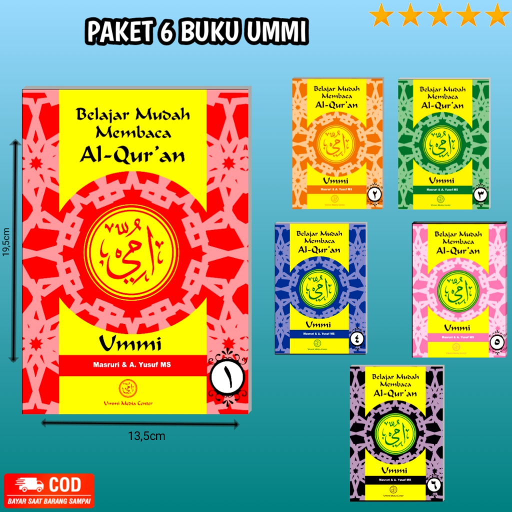 Paket 6 Buku Metode Ummi Lengkap - Jilid 1-6 Belajar Membaca Al-Qur'an / B S