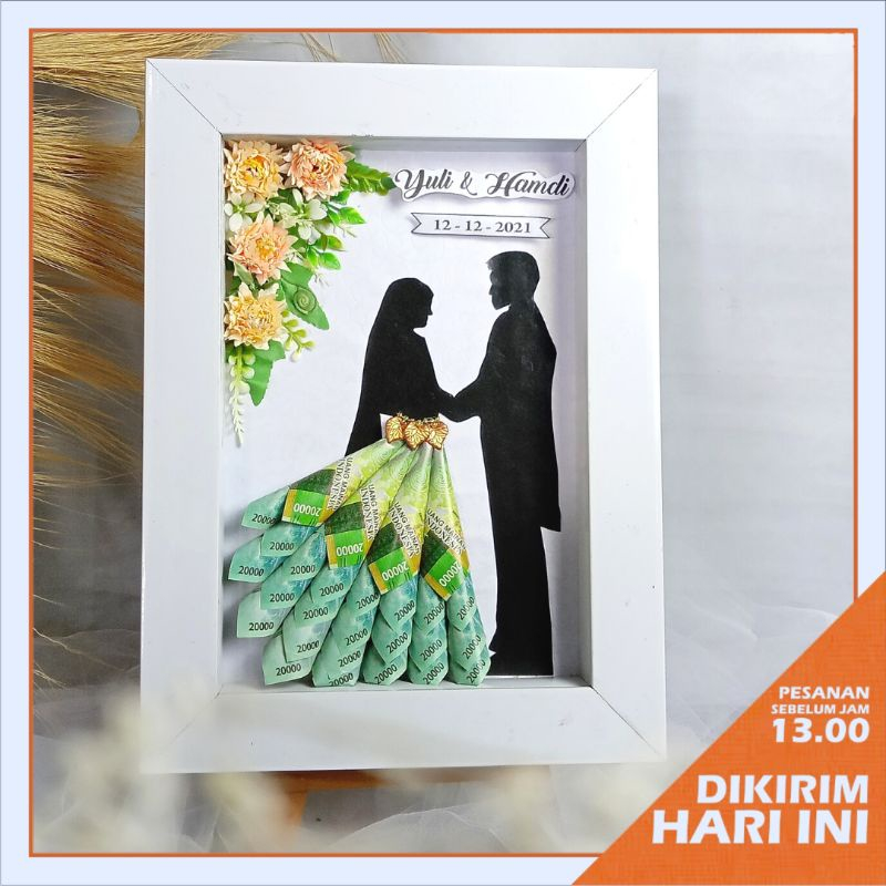 Bingkai Tempat Mahar Uang dan Logam Mulia untuk Kado dan Seserahan Pernikahan-P.MHR.PGTN.UANG