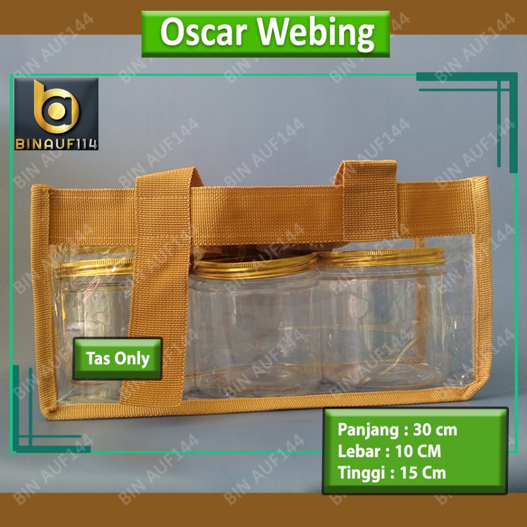 

Tas Oscar Webing Gold 30x10x15cm Hampers