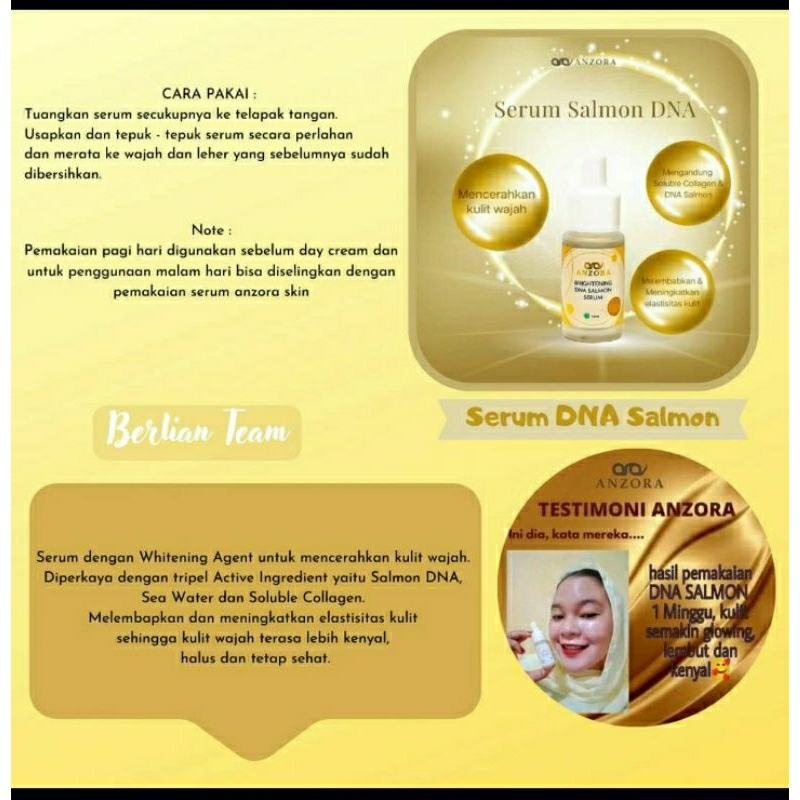 Serum DNA Salmon Anzora/ Skincare Anzora/Anzora serum/Anzora beauty/skincare halal/skincare BPOM
