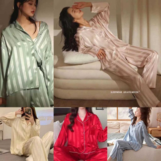 TERMURAH BAJU TIDUR EXCLUSIVE PIYAMA WANITA SATIN SUTRA ORGANIC TENCEL IMPORT MEWAH PREMIUM