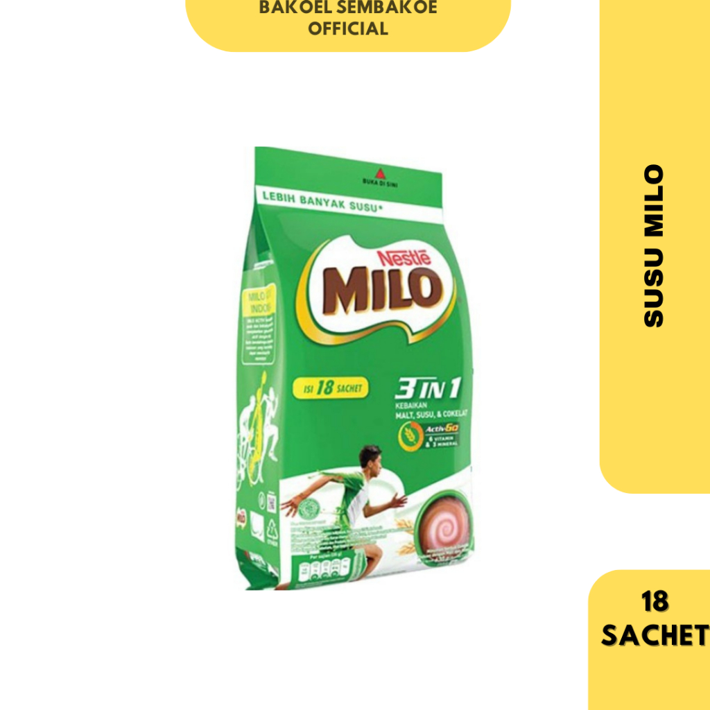 

MILO Susu Bubuk Healthy Drink 3in1 Actigen-E 18x34gr