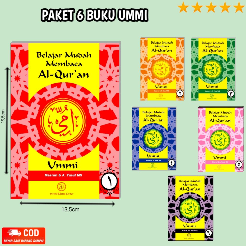 Paket 6 Buku Metode Ummi Lengkap - Jilid 1-6 Belajar Membaca Al-Qur'an / R N