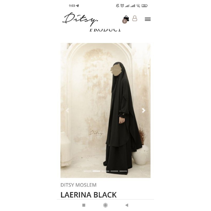 LAERINA BLACK SIZE L DITSY MOSLEM