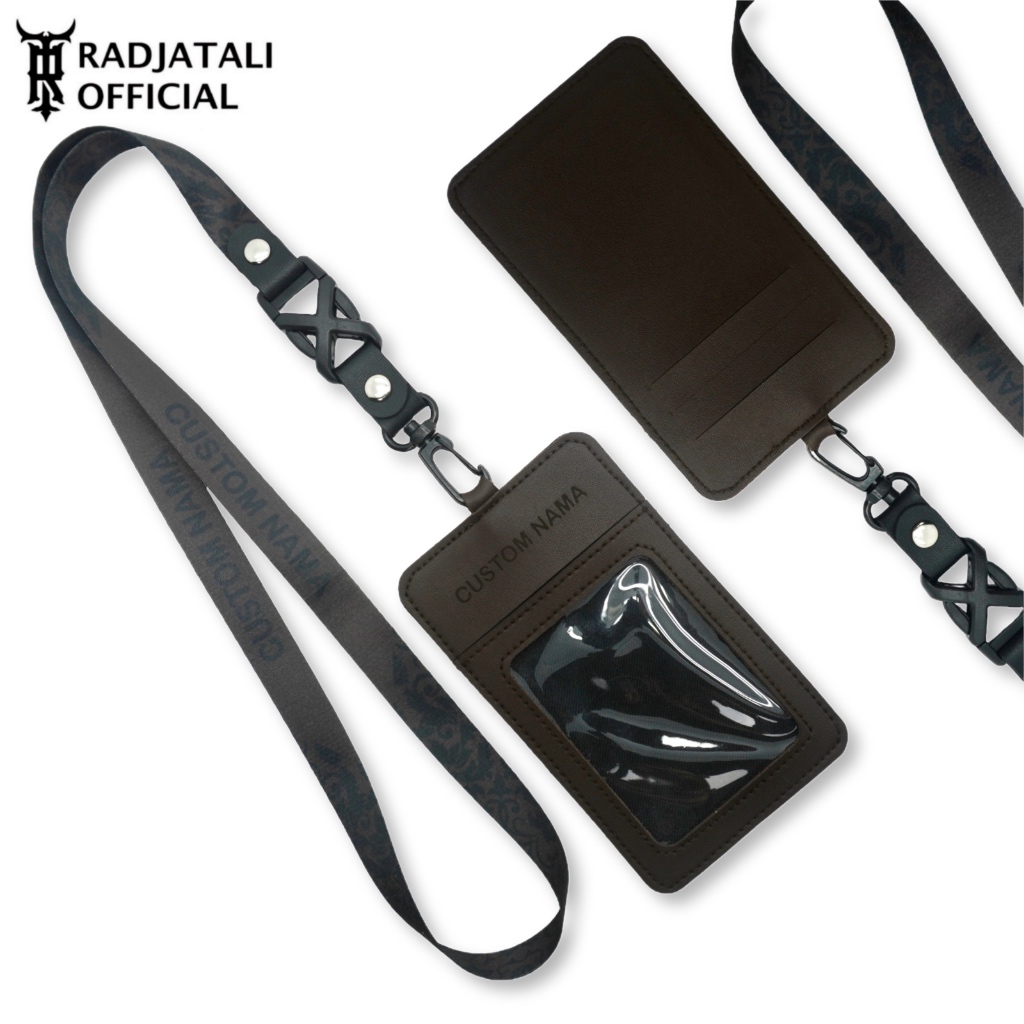 

ID LANYARD KULIT HOLDER ID CARD CUSTOM NAMA GRAFIR LEATHER - DARK BROWN