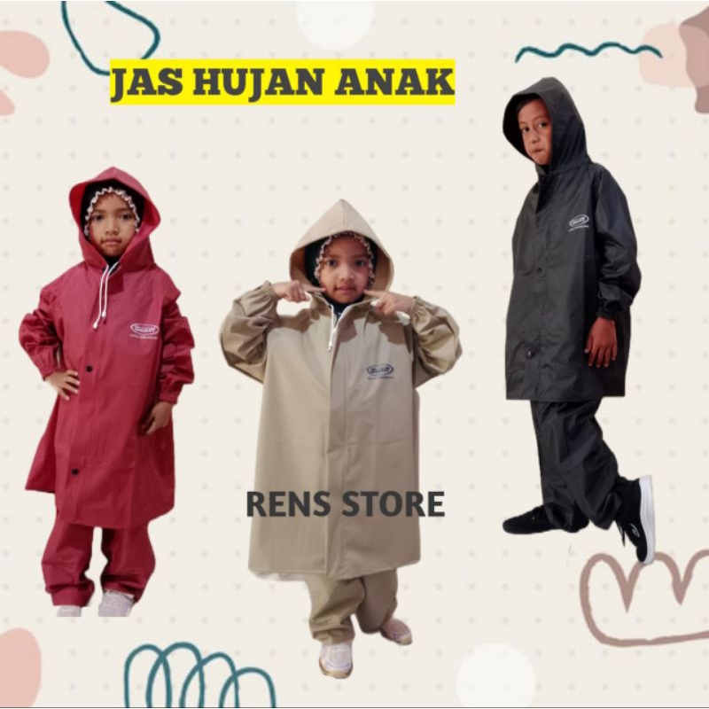 KIDS Jas Hujan Anak Pria Wanita Tebal Lentur