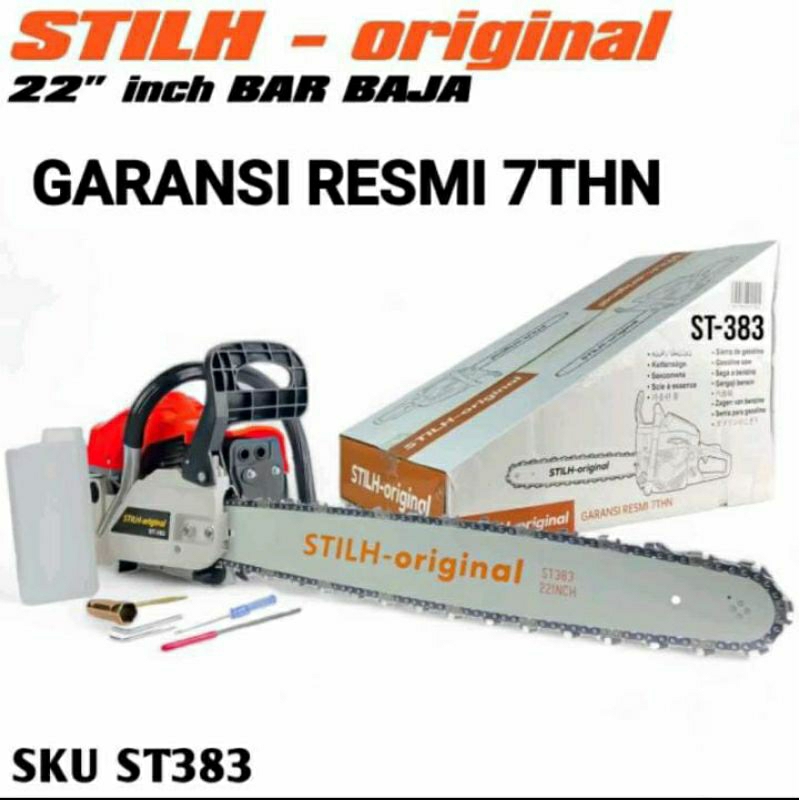 Senso stilh original garansi resmi 7thn promo 1jam saja ST383 22inch laser bar chainsaw chain Saw me