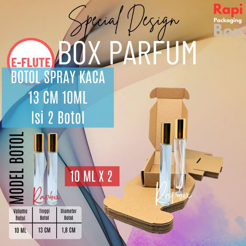 

Rapibox Box Khusus Parfum SPRAY KACA 13 CM 10 ML ISI 2 BOTOL E-Flute