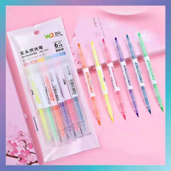 

Highlighter Stabilo Warna Warni Isi 6Pcs 2In1 2 Arah / Pensil Stabilo Panjang Warna 2 Sisi / Stabilo Set / Pensil Warna Melukis Mewarnai